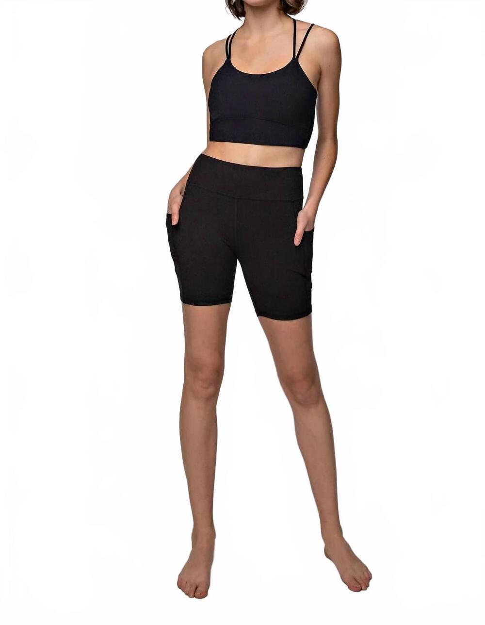 NEW RAE MODE butter soft nylon biker shorts in black